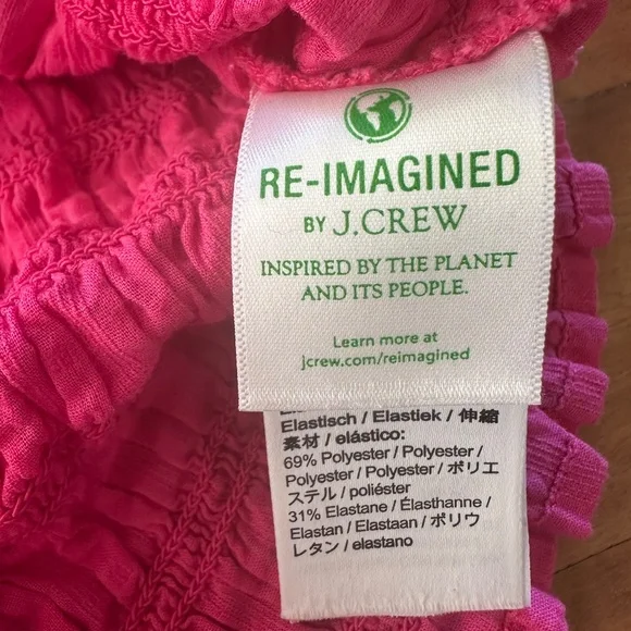J. Crew Smocked Puff Sleeve Top - Pink - XS - Picture 9 of 9